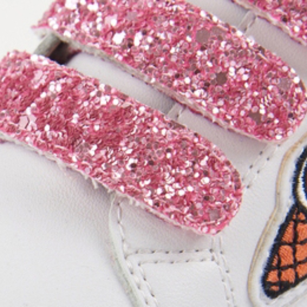 Toddler Girls Pink Glitter Velcro Sneakers - Picture 5 of 8